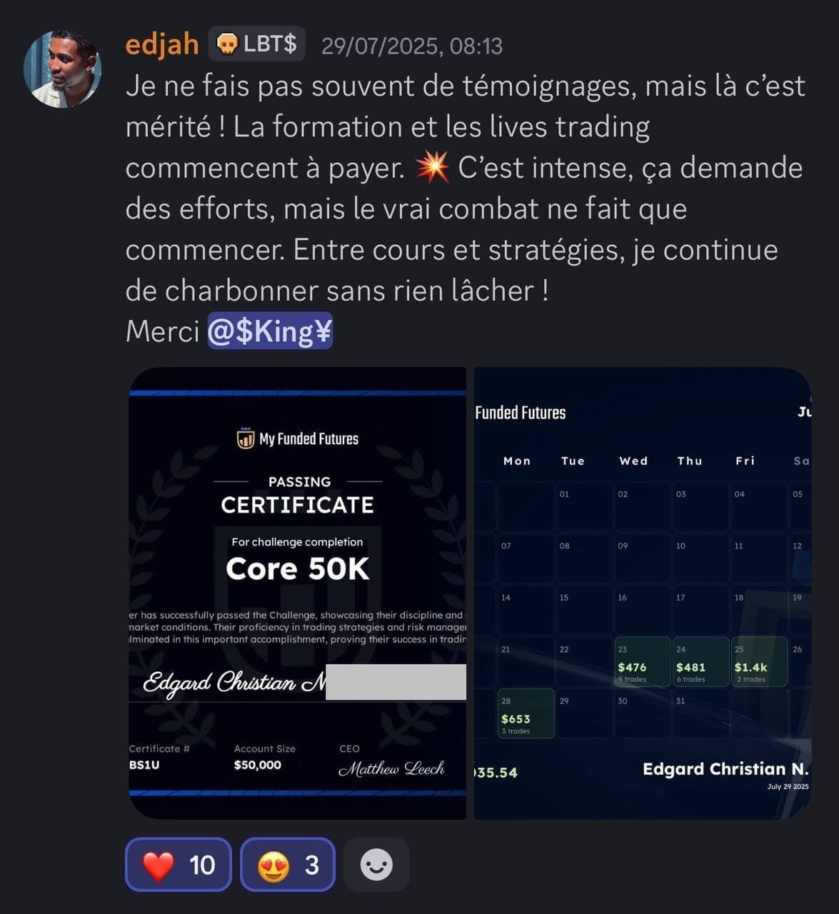 Retour membre LivePro — payout 9